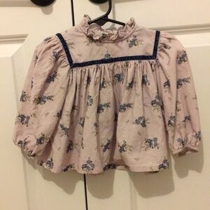 C’era una volta corduroy cotton floral ruffle blouse 12 months